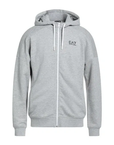 Ea7 Man Sweatshirt Grey Size 3xl Cotton, Polyester, Elastane In Gray