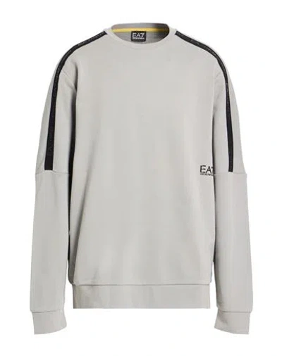 Ea7 Man Sweatshirt Grey Size 3xl Cotton, Polyester, Elastane In Gray