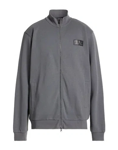 Ea7 Man Sweatshirt Grey Size 3xl Polyester, Cotton In Gray