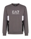 Ea7 Man Sweatshirt Grey Size L Cotton, Polyester, Elastane In Gray