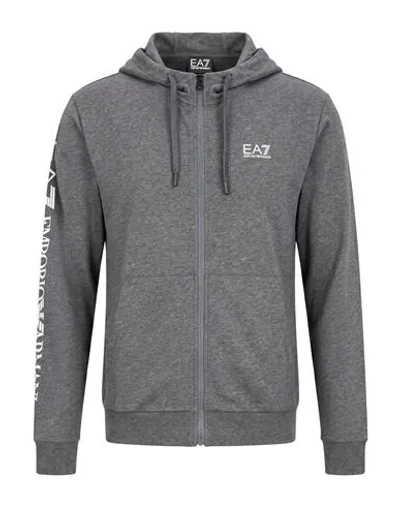 Ea7 Man Sweatshirt Grey Size S Cotton
