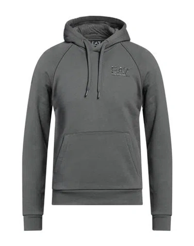 Ea7 Man Sweatshirt Grey Size Xl Cotton, Polyester