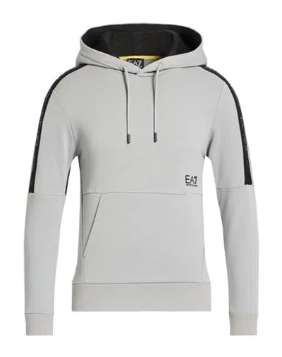 Ea7 Man Sweatshirt Grey Size Xl Cotton, Polyester, Elastane In Gray