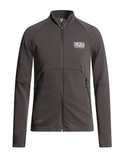 Ea7 Man Sweatshirt Grey Size Xl Polyester, Viscose, Elastane In Gray
