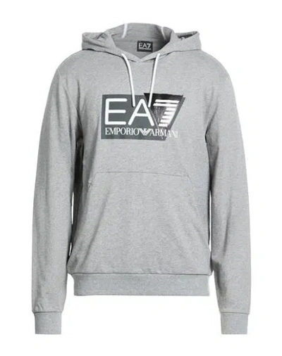 Ea7 Man Sweatshirt Grey Size Xxl Cotton In Gray