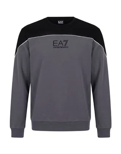 Ea7 Man Sweatshirt Grey Size Xxl Cotton, Polyester, Elastane In Multi