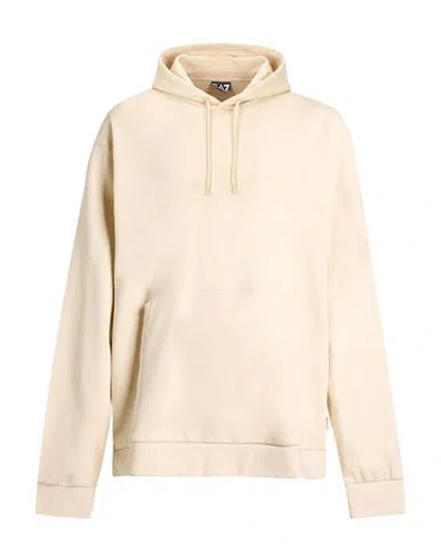 Ea7 Man Sweatshirt Ivory Size 3xl Cotton In Nude