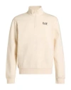 Ea7 Man Sweatshirt Ivory Size Xl Cotton, Polyester In Neutral