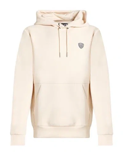 Ea7 Man Sweatshirt Ivory Size Xl Polyester, Viscose, Elastane In Neutral