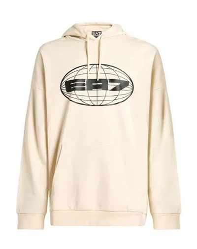 Ea7 Man Sweatshirt Ivory Size Xxl Cotton In Neutral