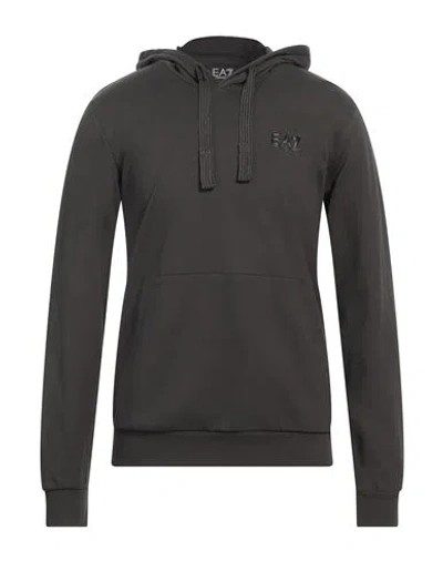 Ea7 Man Sweatshirt Lead Size 3xl Cotton, Elastane In Grey