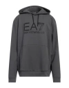 Ea7 Man Sweatshirt Lead Size Xs Polyester, Cotton, Elastane In Grey