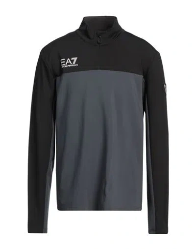 Ea7 Man Sweatshirt Lead Size 3xl Polyester, Elastane In Grey