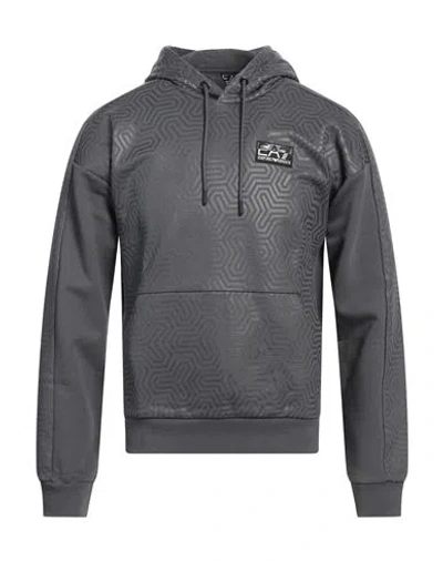 Ea7 Man Sweatshirt Lead Size Xs Cotton, Elastane In Grey