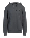 Ea7 Man Sweatshirt Lead Size Xl Cotton, Elastane, Polyamide In Grey
