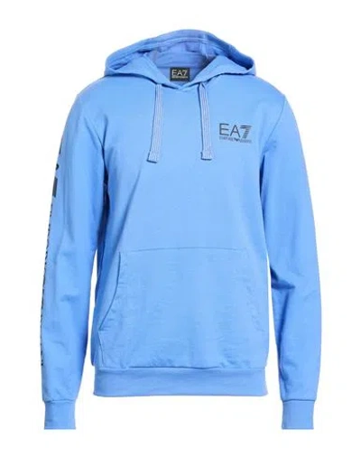 Ea7 Man Sweatshirt Light Blue Size L Cotton