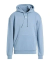 Ea7 Man Sweatshirt Light Blue Size L Cotton, Polyester, Elastane In Blue