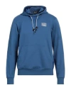 Ea7 Man Sweatshirt Light Blue Size Xl Cotton, Polyamide, Elastane In Blue