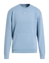 Ea7 Man Sweatshirt Light Blue Size Xl Cotton, Polyester In Blue