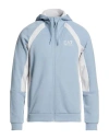 Ea7 Man Sweatshirt Light Blue Size Xs Cotton, Polyester
