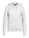 Ea7 Man Sweatshirt Light Grey Size Xl Cotton, Elastane