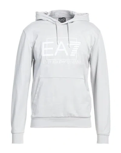 Ea7 Man Sweatshirt Light Grey Size Xl Cotton, Elastane