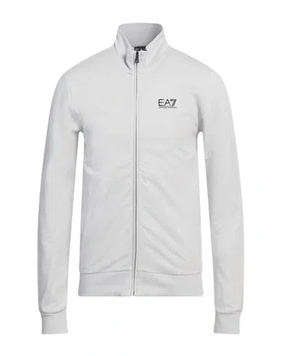 EA7 EA7 MAN SWEATSHIRT LIGHT GREY SIZE 3XL COTTON, ELASTANE