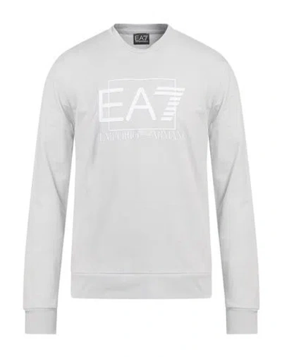 Ea7 Man Sweatshirt Light Grey Size 3xl Cotton, Elastane