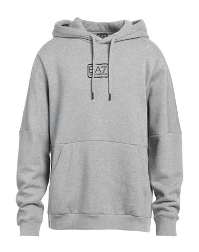 Ea7 Man Sweatshirt Light Grey Size Xxl Cotton, Polyester, Elastane