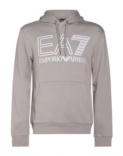 Ea7 Man Sweatshirt Light Grey Size L Cotton, Elastane In Multi