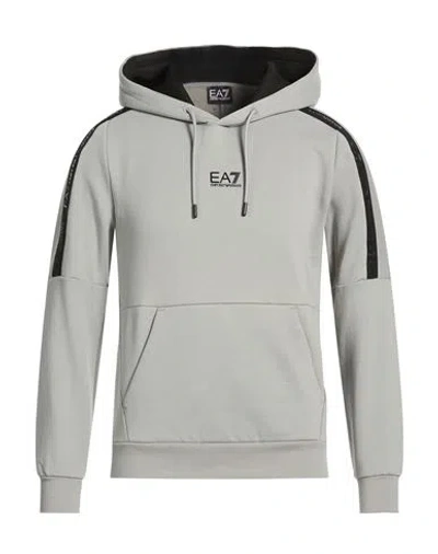Ea7 Man Sweatshirt Light Grey Size M Cotton, Polyester In Gray