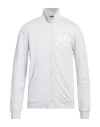Ea7 Man Sweatshirt Light Grey Size Xxl Cotton, Elastane In Grey
