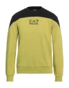 Ea7 Man Sweatshirt Lime Green Size 3xl Cotton, Polyester, Elastane