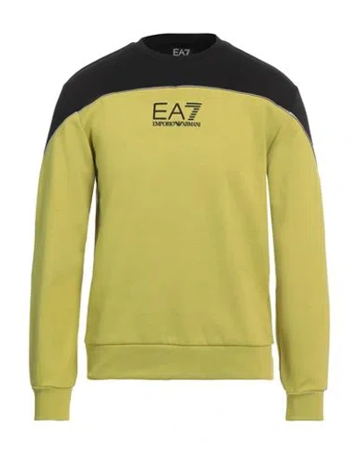 Ea7 Man Sweatshirt Lime Green Size 3xl Cotton, Polyester, Elastane