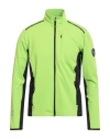 Ea7 Man Sweatshirt Lime Green Size 3xl Polyester, Elastane