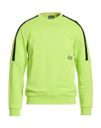 Ea7 Man Sweatshirt Lime Green Size M Cotton, Polyester, Elastane