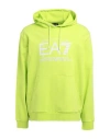 Ea7 Man Sweatshirt Lime Green Size L Cotton, Elastane In Green