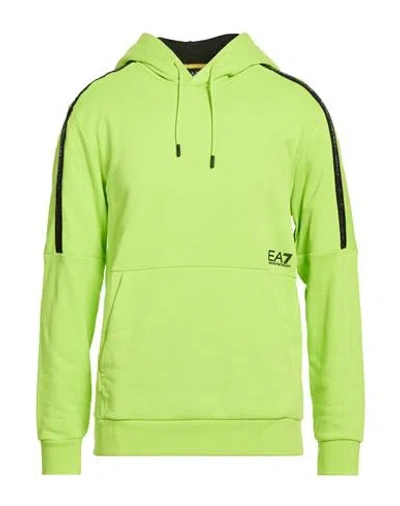 Ea7 Man Sweatshirt Lime Green Size Xl Cotton, Polyester, Elastane