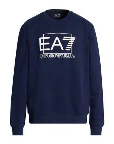 Ea7 Man Sweatshirt Midnight Blue Size 3xl Cotton
