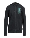 Ea7 Man Sweatshirt Midnight Blue Size Xxl Cotton, Elastane