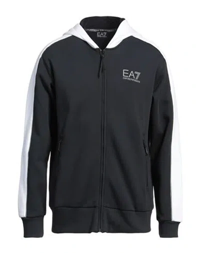 Ea7 Man Sweatshirt Midnight Blue Size 3xl Cotton, Polyester In Blue