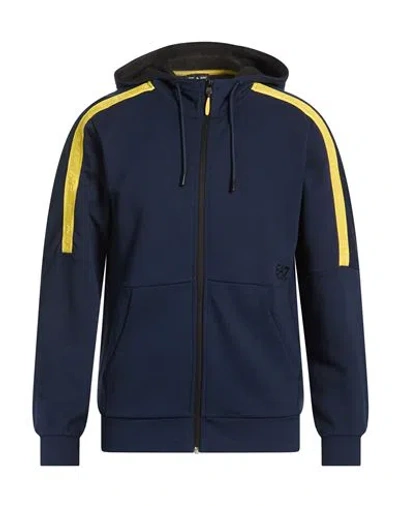 Ea7 Man Sweatshirt Midnight Blue Size 3xl Cotton, Polyester In Black