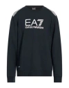 Ea7 Man Sweatshirt Midnight Blue Size 3xl Cotton, Polyester, Elastane In Black
