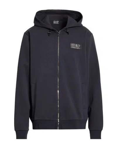 Ea7 'italian Spirit' Jersey Full-zip Sweatshirt In Blue