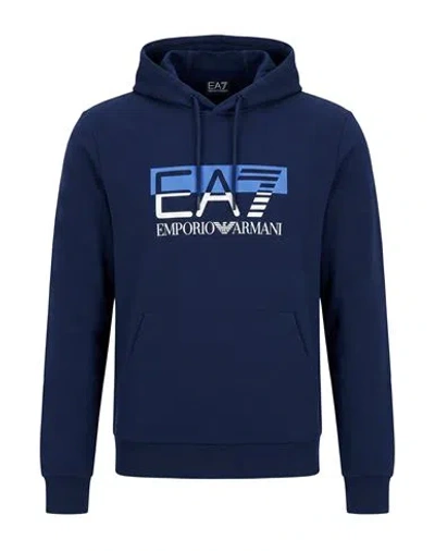 Ea7 Man Sweatshirt Midnight Blue Size M Cotton