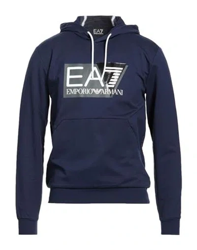 Ea7 Man Sweatshirt Midnight Blue Size S Cotton