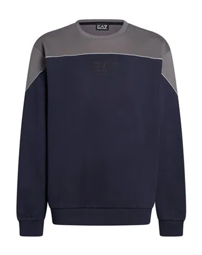 Ea7 Man Sweatshirt Midnight Blue Size S Cotton, Polyester