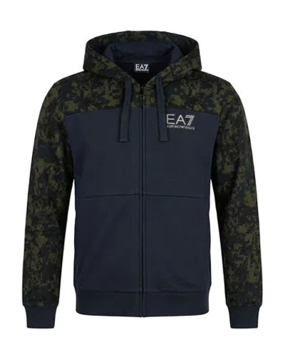 Ea7 Man Sweatshirt Midnight Blue Size S Cotton, Polyester