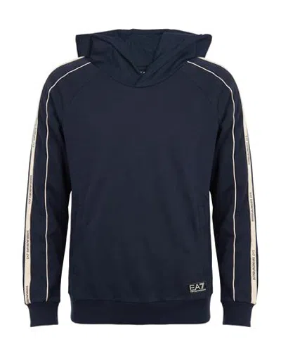 Ea7 Man Sweatshirt Midnight Blue Size S Cotton, Polyester