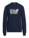Ea7 Man Sweatshirt Midnight Blue Size Xl Cotton, Elastane
